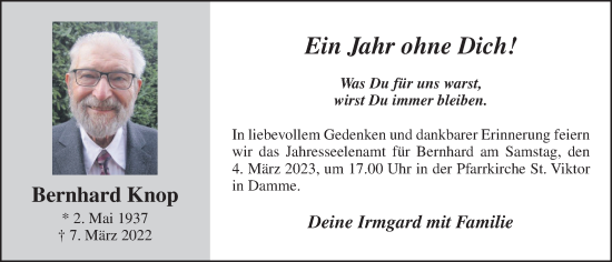 Anzeige von Bernhard Knop von OM-Medien