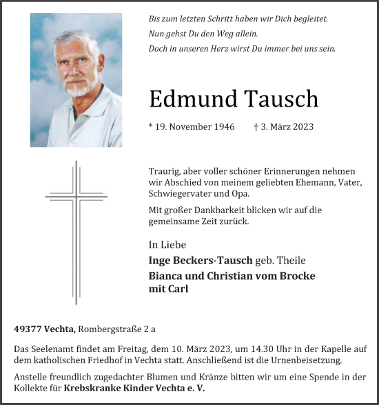 Anzeige von Edmund Tausch von OM-Medien