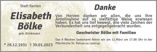 Anzeige von Elisabeth Bölke von OM-Medien