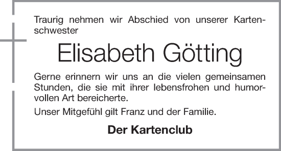 Anzeige von Elisabeth Götting von OM-Medien