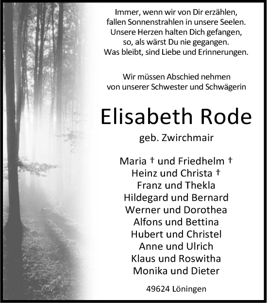Anzeige von Elisabeth Rode von OM-Medien
