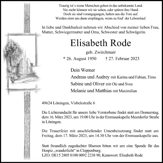 Anzeige von Elisabeth Rode von OM-Medien