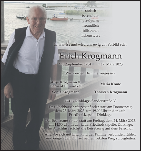 Anzeige von Erich Krogmann von OM-Medien