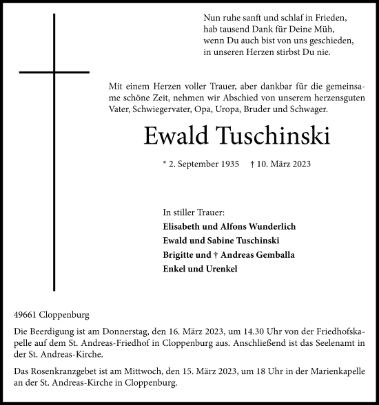Anzeige von Ewald Tuschinski von OM-Medien
