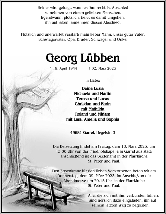 Anzeige von Georg Lübben von OM-Medien