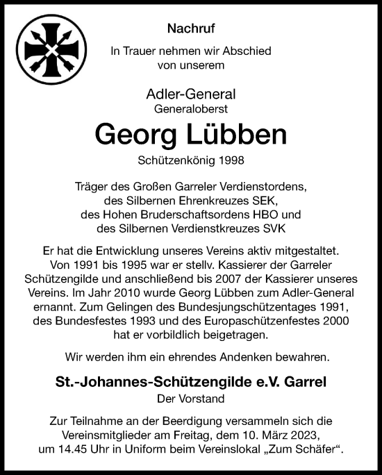 Anzeige von Georg Lübben von OM-Medien