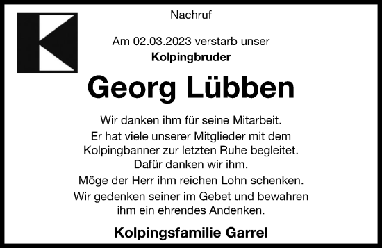 Anzeige von Georg Lübben von OM-Medien