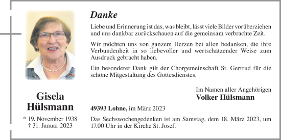 Anzeige von Gisela Hülsmann von OM-Medien
