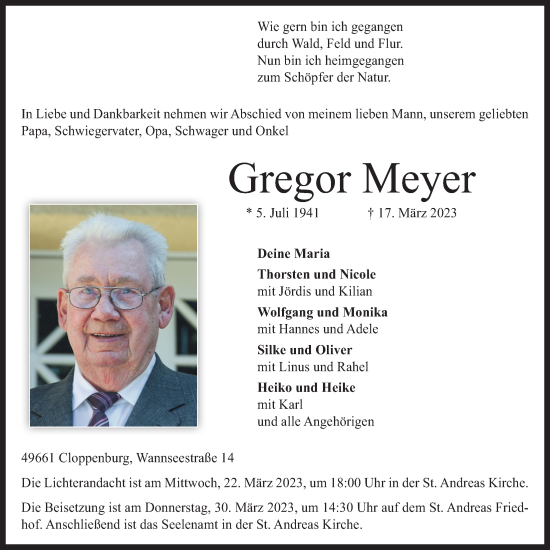 Anzeige von Gregor Meyer von OM-Medien