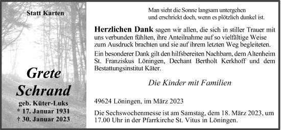 Anzeige von Grete Schrand von OM-Medien