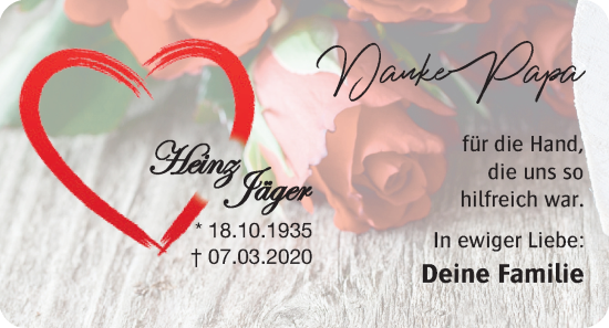 Anzeige von Heinz Jäger von OM-Medien