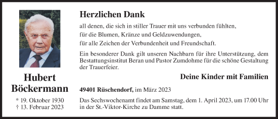 Anzeige von Hubert Böckermann von OM-Medien