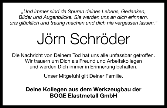 Anzeige von Jörn Schröder von OM-Medien