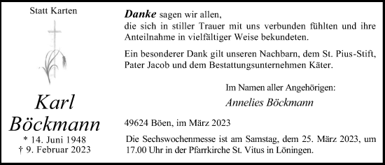 Anzeige von Karl Böckmann von OM-Medien