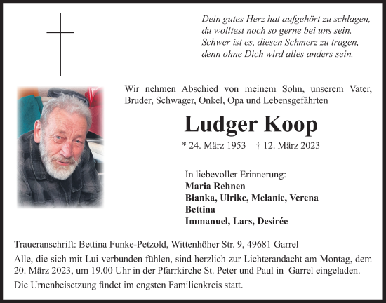 Anzeige von Ludger Koop von OM-Medien