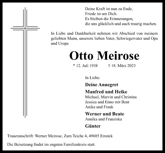 Anzeige von Otto Meirose von OM-Medien