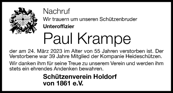 Anzeige von Paul Krampe von OM-Medien