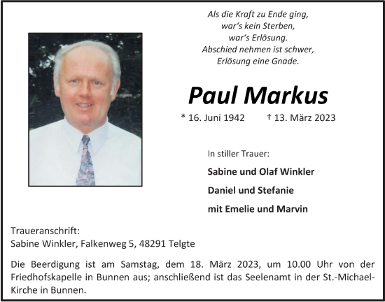 Anzeige von Paul Markus von OM-Medien