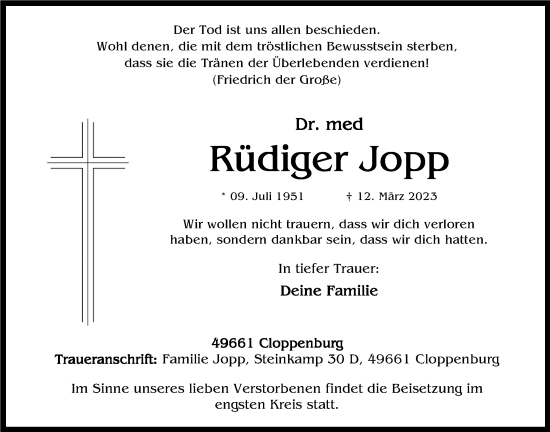 Anzeige von Rüdiger Jopp von OM-Medien