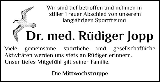 Anzeige von Rüdiger Jopp von OM-Medien