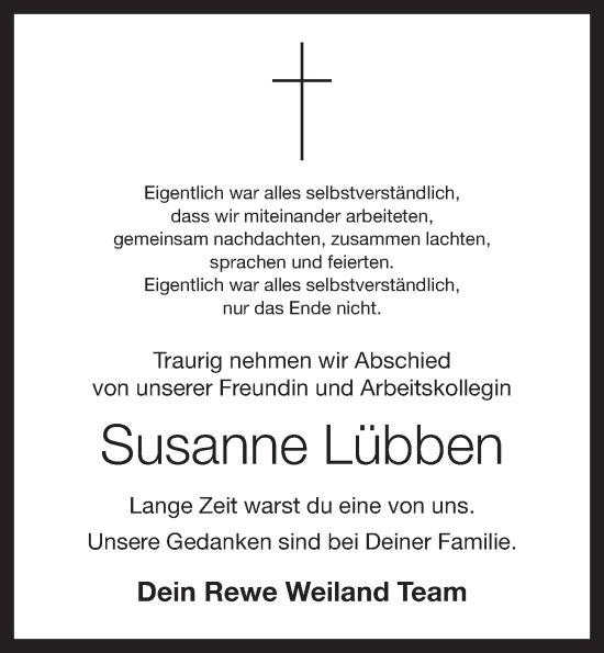 Anzeige von Susanne Lübben von OM-Medien