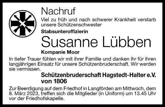 Anzeige von Susanne Lübben von OM-Medien
