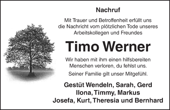 Anzeige von Timo Werner von OM-Medien
