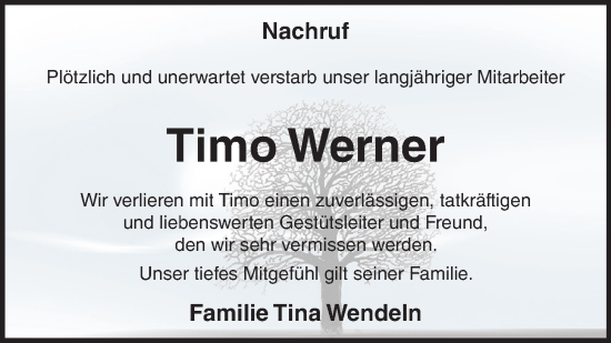 Anzeige von Timo Werner von OM-Medien