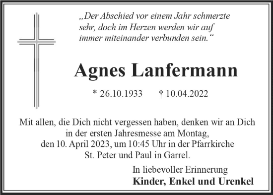 Anzeige von Agnes Lanfermann von OM-Medien