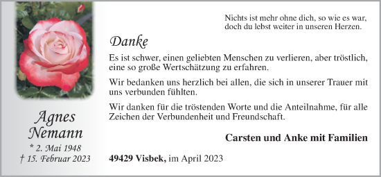 Anzeige von Agnes Nemann von OM-Medien