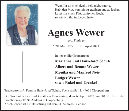 Anzeige von Agnes Wewer von OM-Medien