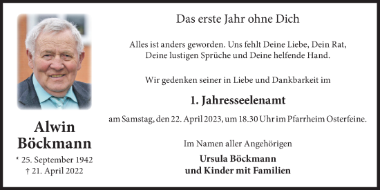 Anzeige von Alwin Böckmann von OM-Medien