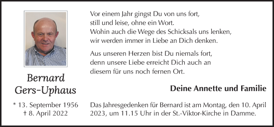 Anzeige von Bernard Gers-Uphaus von OM-Medien