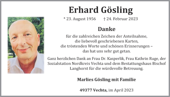 Anzeige von Erhard Gösling von OM-Medien