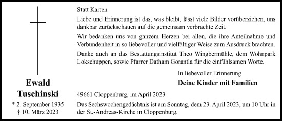 Anzeige von Ewald Tuschinski von OM-Medien