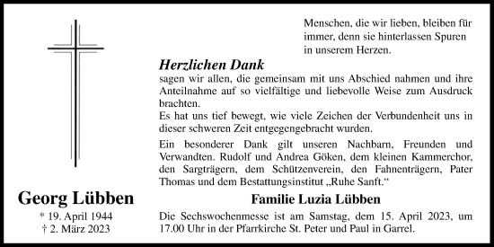 Anzeige von Georg Lübben von OM-Medien