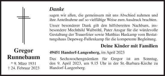 Anzeige von Gregor Runnebaum von OM-Medien