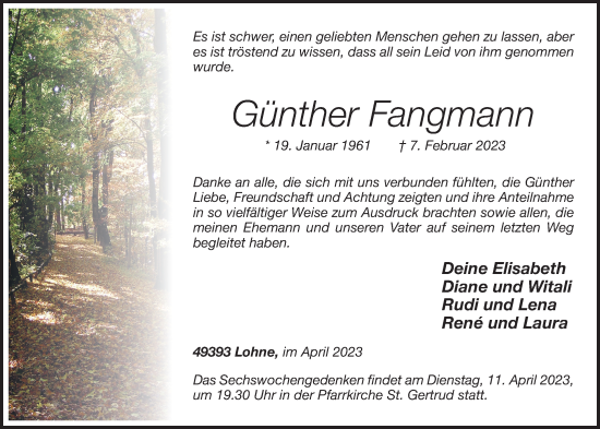 Anzeige von Günther Fangmann von OM-Medien