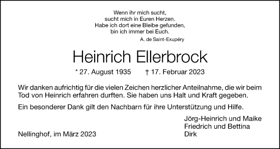 Anzeige von Heinrich Ellerbrock von OM-Medien