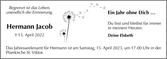 Anzeige von Hermann Jacob von OM-Medien