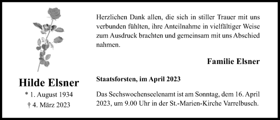 Anzeige von Hilde Elsner von OM-Medien