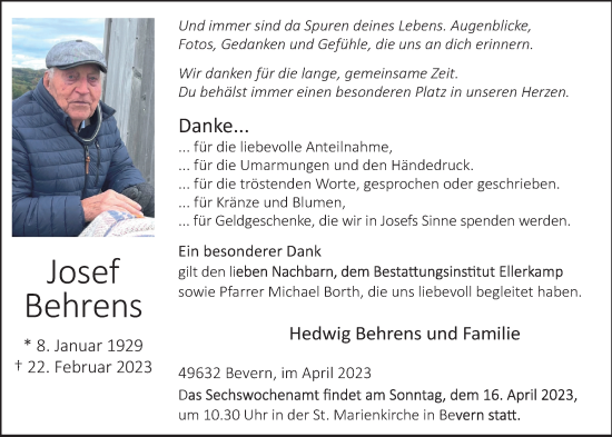 Anzeige von Josef Behrens von OM-Medien