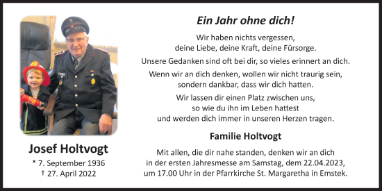 Anzeige von Josef Holtvogt von OM-Medien
