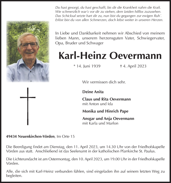 Anzeige von Karl-Heinz Oevermann von OM-Medien