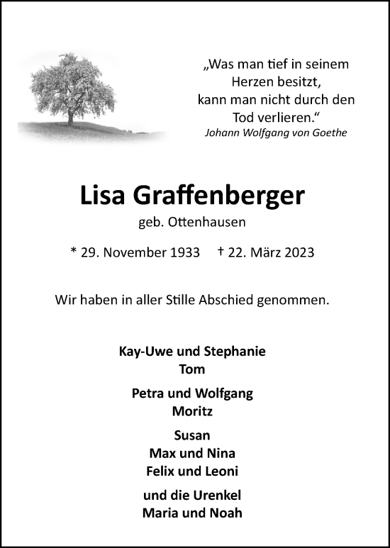 Anzeige von Lisa Graffenberger von OM-Medien