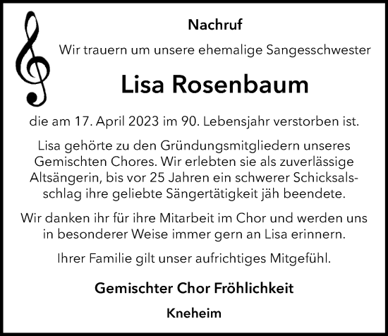 Anzeige von Lisa Rosenbaum von OM-Medien