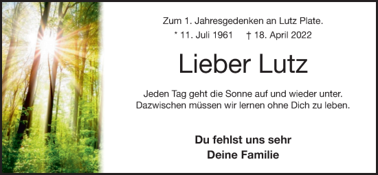 Anzeige von Lutz Plate von OM-Medien