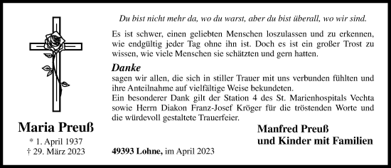 Anzeige von Maria Preuß von OM-Medien