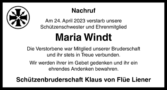 Anzeige von Maria Windt von OM-Medien