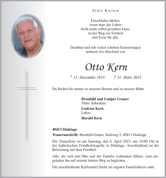 Anzeige von Otto Kern von OM-Medien